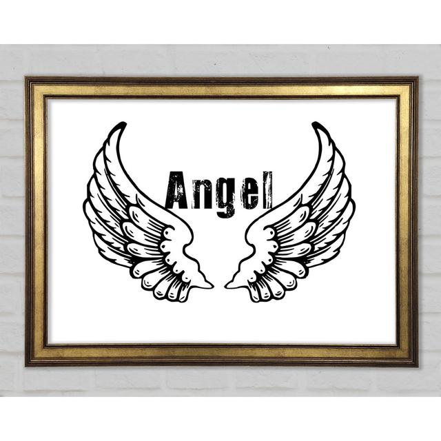 Angel Wings 2 Gerahmter Druck Happy Larry Farbe: Weiß, Größe: 29,7 cm H x 42 cm B x 1,5 cm T on Productcaster.