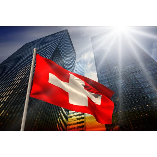 Hearns Swiss National Flag by Wavebreakmedia - Wrapped Canvas Print Latitude Run Size: 30cm H x 46cm W x 3.8cm D on Productcaster.