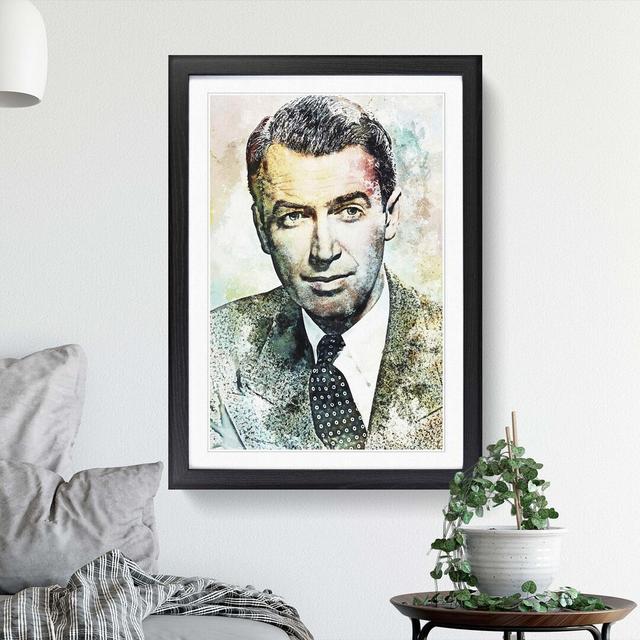 James Stewart in Abstract - Picture Frame Graphic Art Print East Urban Home Format: Black Framed, Size: 87cm H x 62cm W x 2cm D on Productcaster.