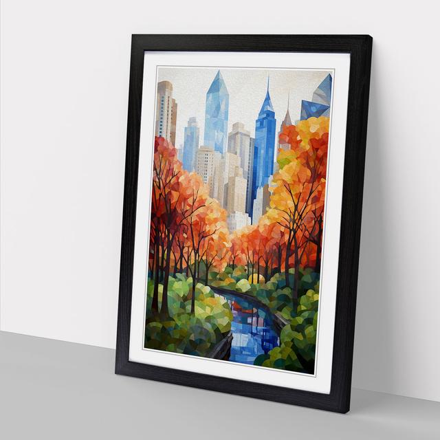 Central Park Geometric No.2 - Print Marlow Home Co. Size: 64cm H x 46cm W x 2cm D, Format: Black Framed on Productcaster.