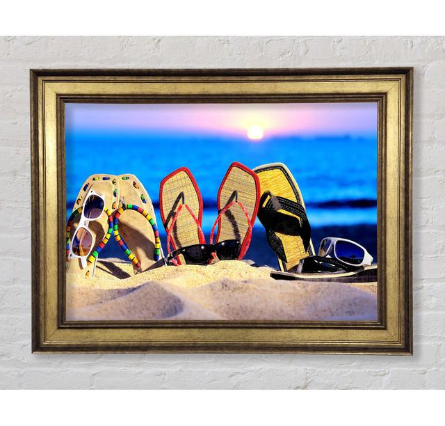 Friends Enjoying The Sun Framed Print Highland Dunes Size: 21cm H x 29.7cm W on Productcaster.