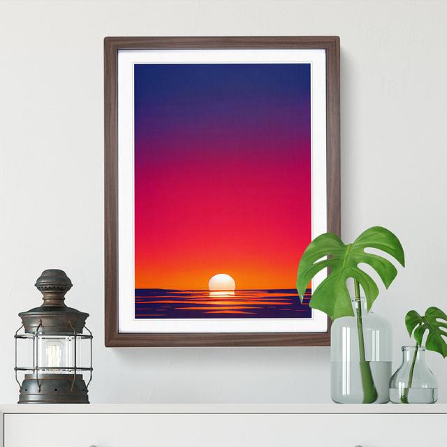 Stellar Ocean Sunset - Picture Frame Graphic Art House of Hampton Format: Walnut, Size: 64cm H x 46cm W x 2cm D on Productcaster.