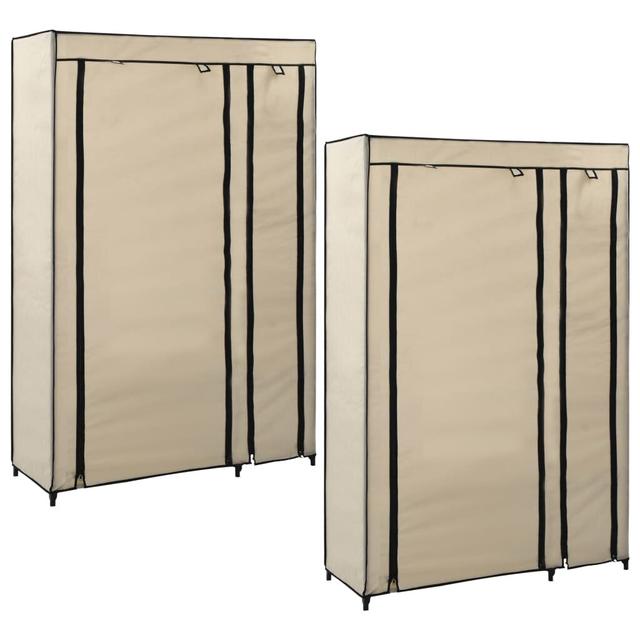 Bonis 2 Door Stainless Steel Wardrobe Rebrilliant Finish: Cream on Productcaster.