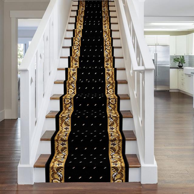 Stair Runner Alsafi Polka Dots Machine Woven Black/Cream Area Rug Rosalind Wheeler Rug Size: Runner 870cm x 60cm on Productcaster.