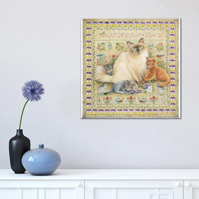 Mother's Day With Odette And Her Kittens by Ivory Cats - Wrapped Canvas Gallery-Wrapped Canvas Giclée Rosalind Wheeler Size: 45.72cm H x 45.72cm W on Productcaster.