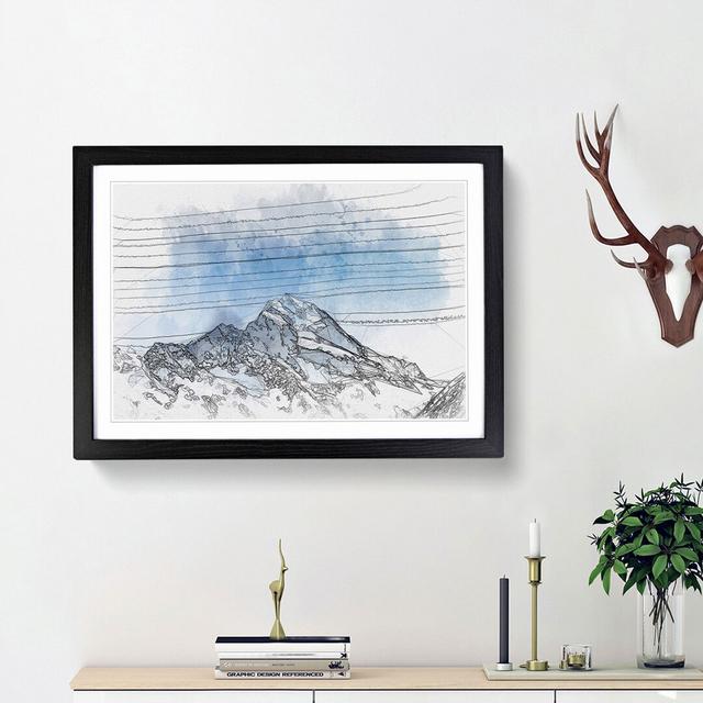 Snow Covered Aoraki Mount Cook in Abstract - Picture Frame Graphic Art Print East Urban Home Frame Option: Black Framed, Size: 36cm H x 48cm W x 2cm D on Productcaster.