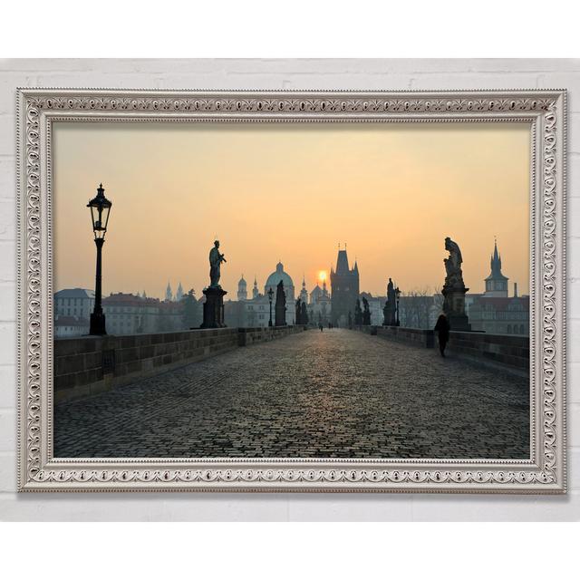 Charles Bridge Sunset - Single Picture Frame Art Prints Bright Star Size: 42cm H x 59.7cm W x 3cm D on Productcaster.