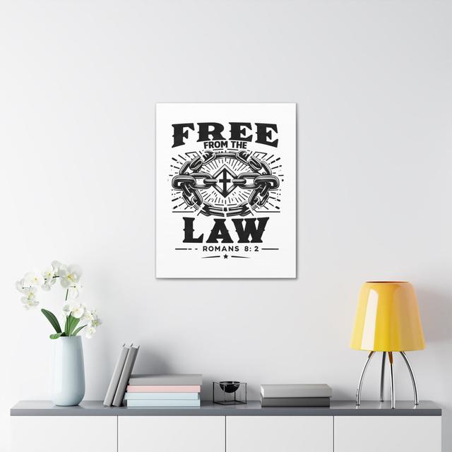 Romans 8:2 Free From the Law Bible Verse Canvas Christian Wall Art Happy Larry on Productcaster.