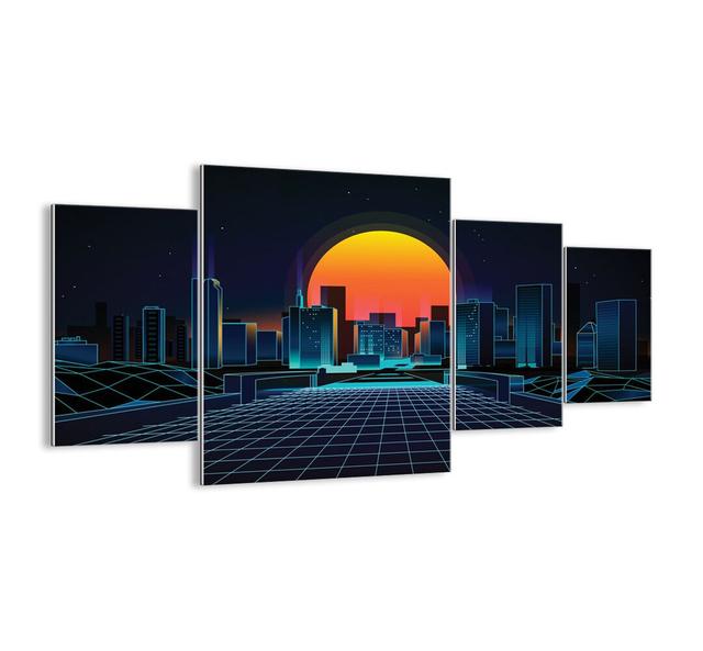 Do You Still Want to Be Real? - 4 Piece Unframed Graphic Art Print Set on Glass Ebern Designs Size: 90cm H x 160cm W x 1.8cm D on Productcaster.