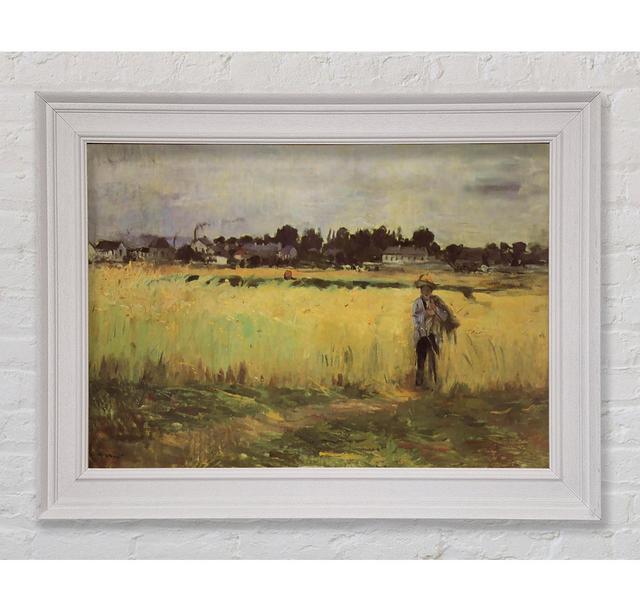 Morisot In Wheat Field Framed Print August Grove Size: 84.1cm H x 142.2cm W x 8cm D, Format: White Framed Paper on Productcaster.