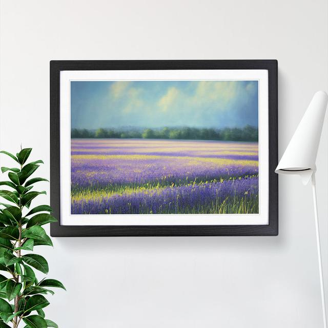 Wholesome Bluebell Field - Picture Frame Graphic Art Marlow Home Co. Size: 25cm H x 34cm W x 2cm D, Format: Black Framed on Productcaster.