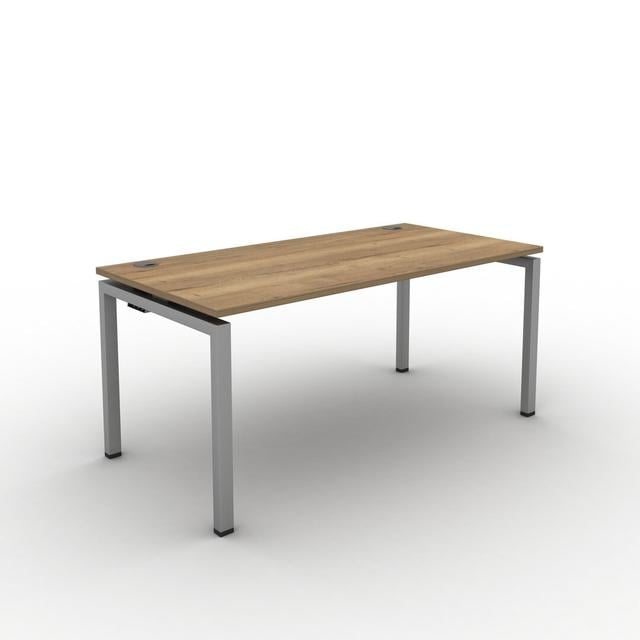 Grazian Desk Ebern Designs Frame Colour: Silver, Top Colour: Jura Oak, Size: 73cm H x 200cm W x 80cm D on Productcaster.