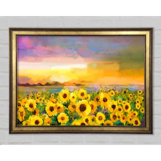 Pastel Sunflower Sunset - Print Brambly Cottage Size: 59.7cm H x 84.1cm W x 1.5cm D on Productcaster.