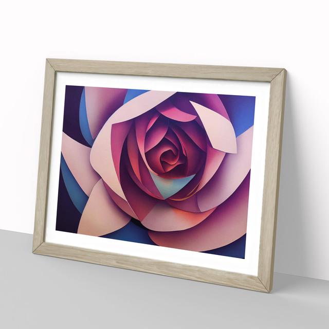 An Abstract Rose Flower - Picture Frame Graphic Art Marlow Home Co. Size: 25cm H x 34cm W x 2cm D, Frame Option: Oak on Productcaster.