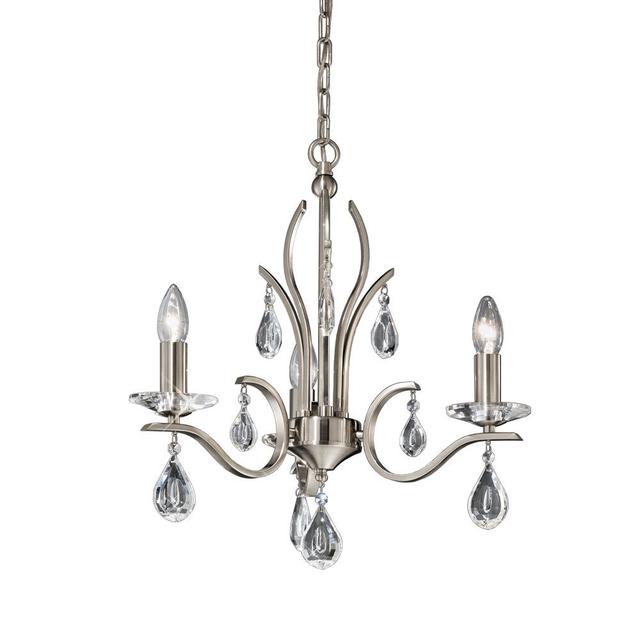 3-Light Candle-Style Chandelier Mercer41 Finish: Satin Nickel on Productcaster.