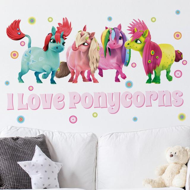 I Love Ponycorns Wall Sticker East Urban Home Size: 100cm H x 200cm W on Productcaster.