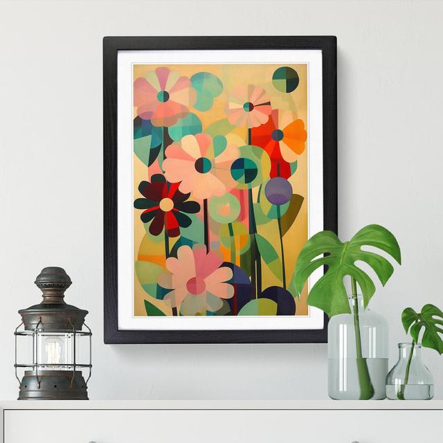 FRM-V0523-943X Flowers Orphism Design Vol.8 - Picture Frame Graphic Art ClassicLiving Format: Oak, Size: 64cm H x 46cm W x 2cm D on Productcaster.