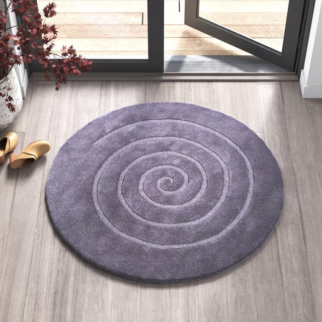 Branscome Hand Tufted Grey Rug Rosalind Wheeler Rug Size: Round 180cm on Productcaster.