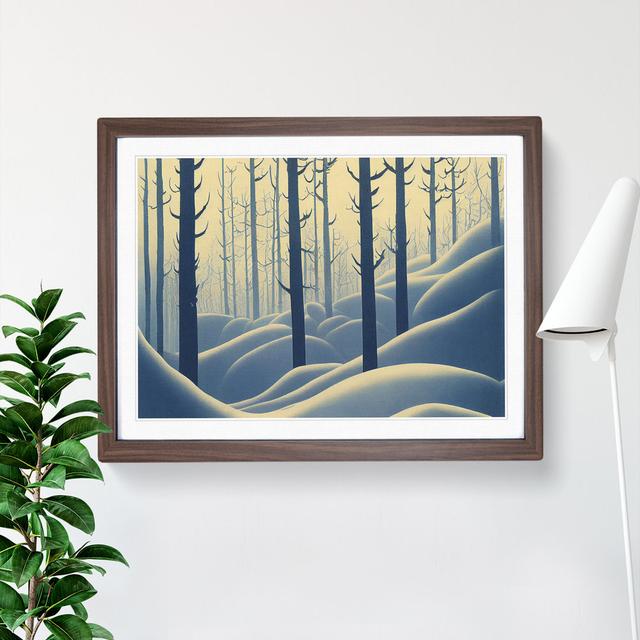 Winter Art Deco Forest Vol.1 - Picture Frame Graphic Art Alpen Home Size: 25cm H x 34cm W x 2cm D, Frame Colour: Walnut on Productcaster.