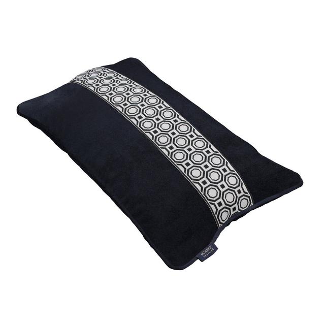 Cancun Velvet Cushion Cover McAlister Textiles Size: 50cm H x 30cm W x 5cm D, Colour: Black on Productcaster.