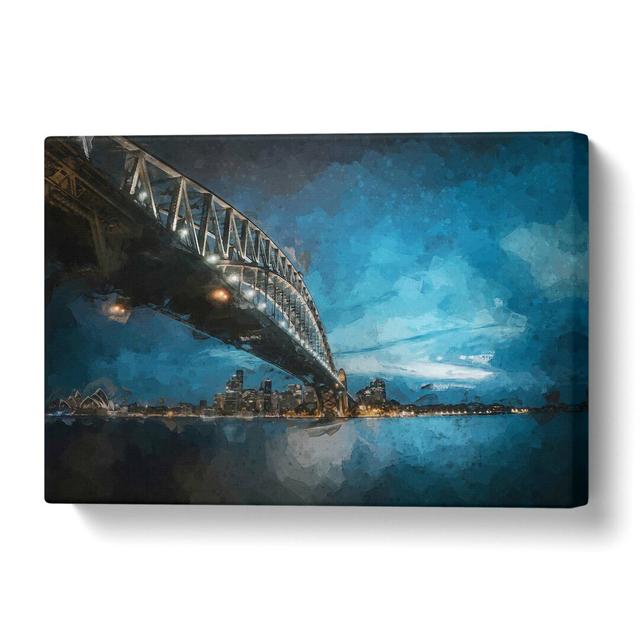 'Sydney Harbour Bridge in Australia in Abstract' Graphic Art Print on Canvas East Urban Home Size: 60 cm H x 90 cm W on Productcaster.