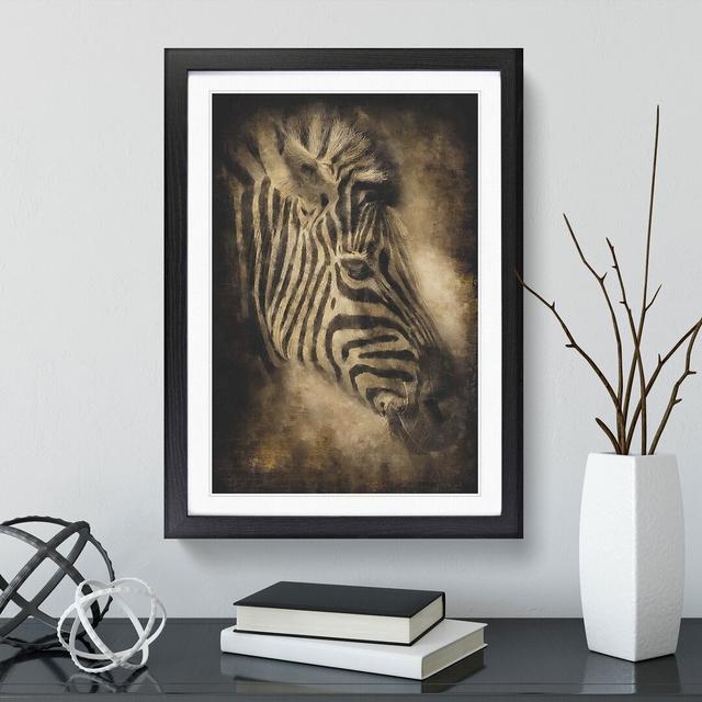 Zebra Vol.5 - Picture Frame Painting East Urban Home Frame Option: Black, Size: 36cm H x 27cm W x 2cm D on Productcaster.