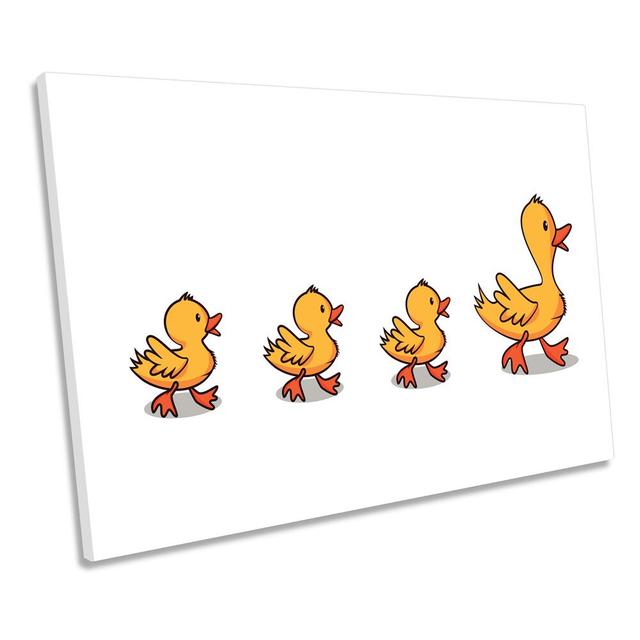 Rubber Ducks Bathroom Cartoon CANVAS WALL ART Picture Print Happy Larry Size: 40.6cm H x 61cm W x 2cm D on Productcaster.