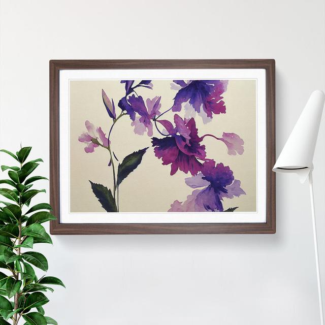 Harmonious Watercolour Flowers - Picture Frame Graphic Art Marlow Home Co. Size: 34cm H x 46cm W, Frame Colour: Brown on Productcaster.