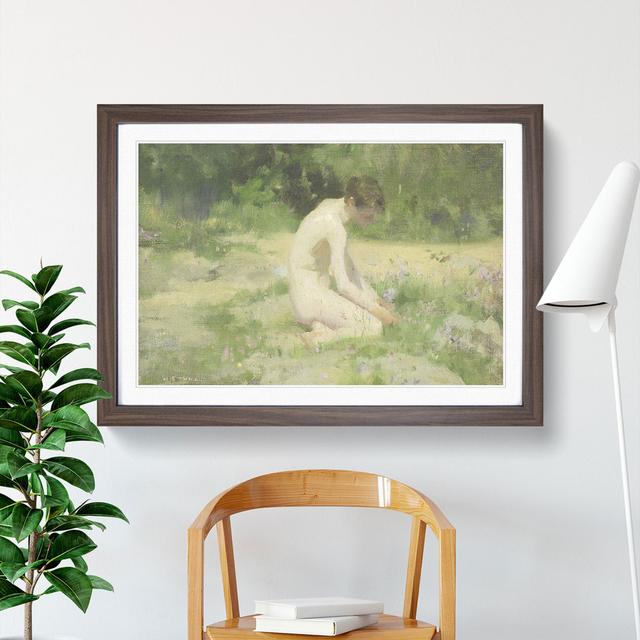 Sea-Pinks by Henry Scott Tuke - Picture Frame Painting East Urban Home Frame Option: Walnut Framed, Size: 27cm H x 36cm W x 2cm D on Productcaster.