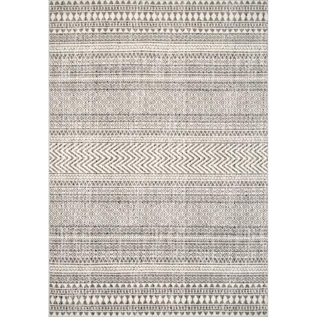 Southwestern Machine Woven Grey Area Rug Blue Elephant Rug Size: Rectangle 61 x 91cm on Productcaster.