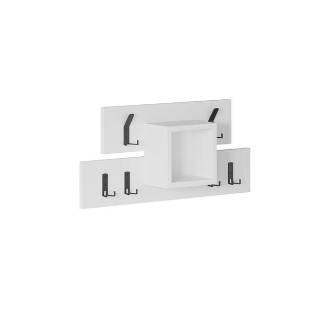 Nazlie Manufactured Wood Wall Organizer with Key Hooks 17 Stories Finish: White on Productcaster.