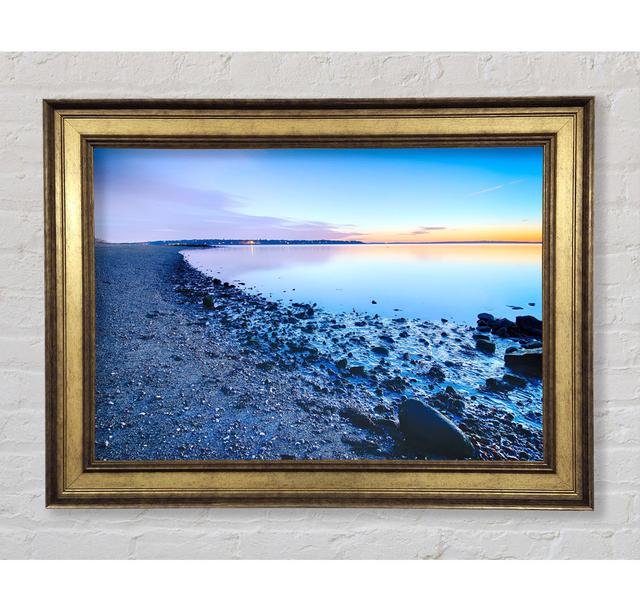 Tranquil Ocean Blues Framed Print Highland Dunes Size: 84.1cm H x 142.2cm W x 8cm D on Productcaster.