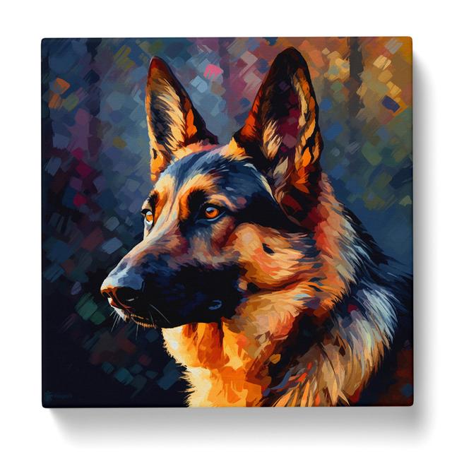 German Shepherd Post-Impressionism - No Frame Art Prints Marlow Home Co. Size: 35cm H x 35cm W x 3cm D on Productcaster.