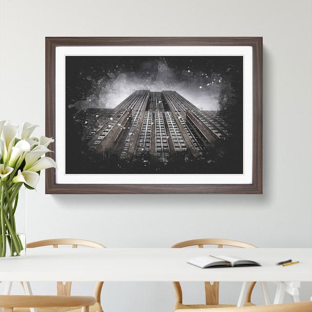 The Empire State Building Vol.1 Paint Splash - Picture Frame Graphic Art East Urban Home Frame Option: Walnut Framed, Size: 27cm H x 36cm W x 2cm D on Productcaster.