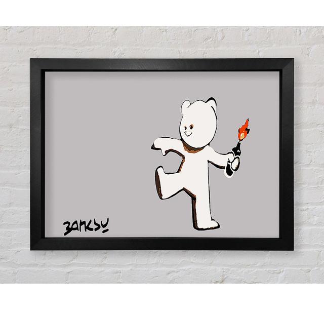 Teddybear Bomber Grey Framed Print Happy Larry Size: 84.1cm H x 118.9cm W on Productcaster.