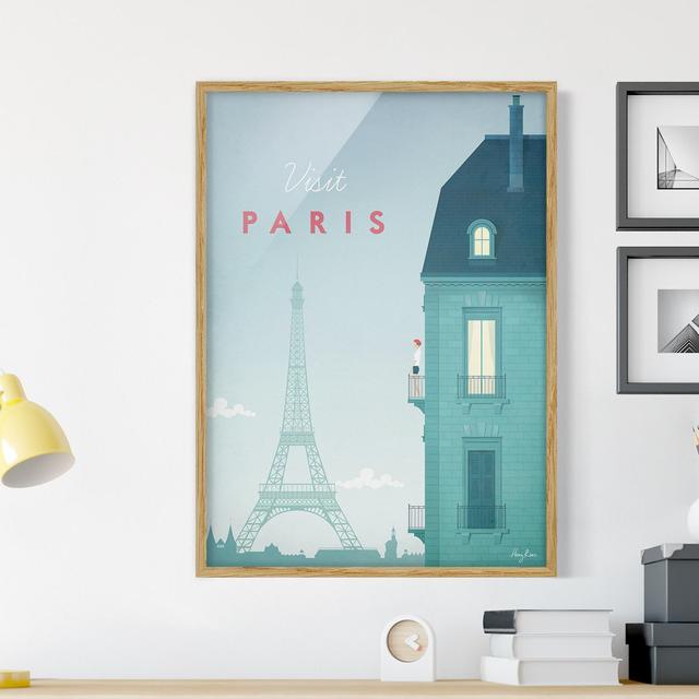 Picture With Frame - Travel Poster - Paris - Portrait 4:3 - A Maturi Frame Option: Brown Framed, Size: 100cm H x 70cm W x 2cm D on Productcaster.