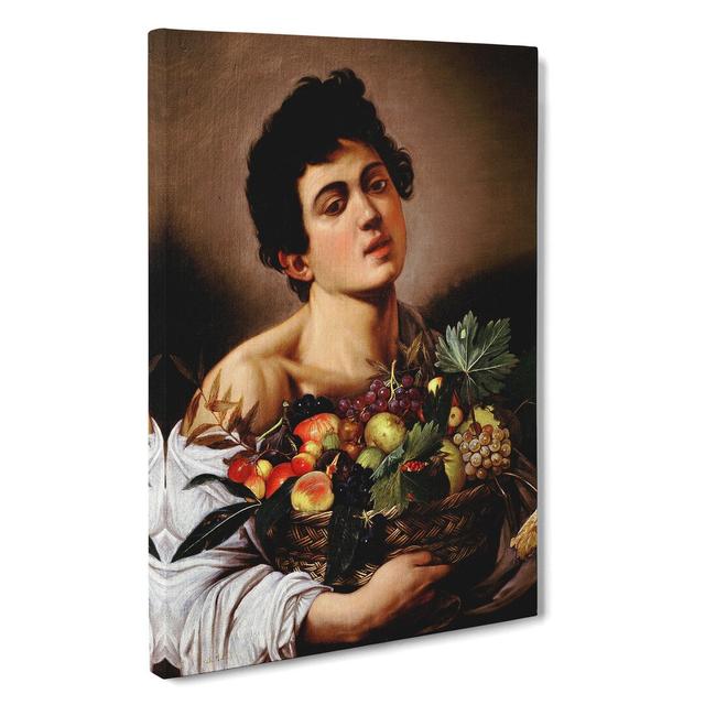 Boy with a Basket of Fruit by Caravaggio - Wrapped Canvas Painting East Urban Home Size: 60cm H x 40cm W x 3cm D on Productcaster.