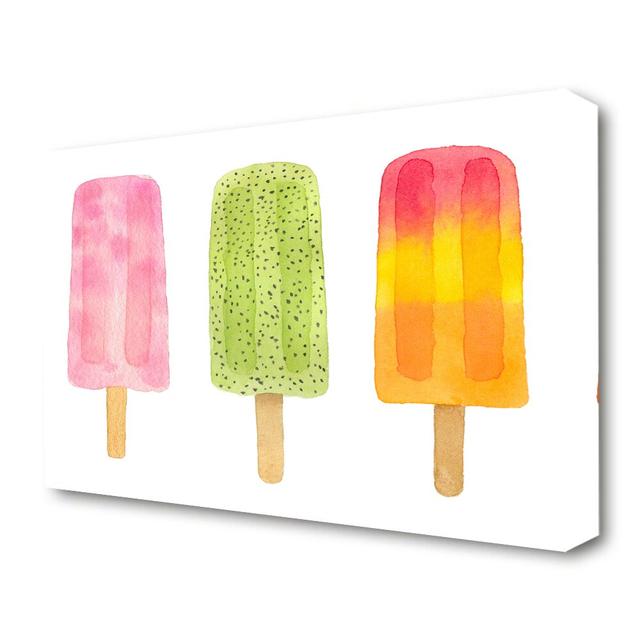 A Trio of Lollies Modern - Wrapped Canvas Graphic Art Print East Urban Home Size: 81.3cm H x 121.9cm W x 1cm D on Productcaster.