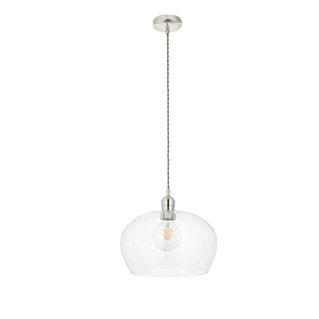 Salisbury 1 - Light Single Dome Pendant George Oliver Base Finish: Bright Nickel on Productcaster.