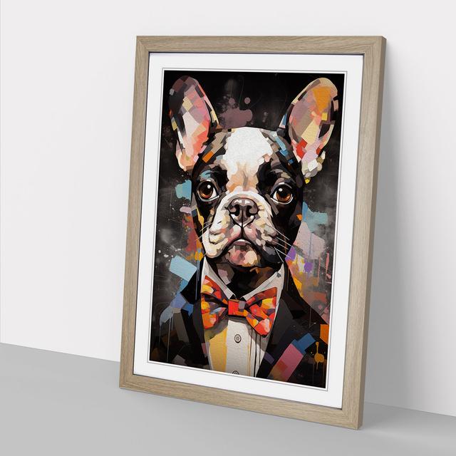 French Bulldog Dadaism Happy Larry Format: Oak Framed, Size: 64cm H x 46cm W on Productcaster.