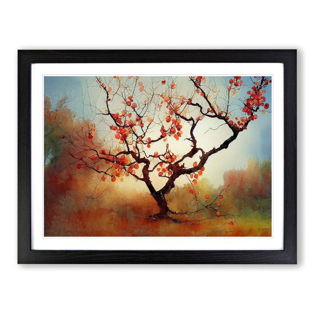 Ideal Apple Tree - Picture Frame Graphic Art Marlow Home Co. Size: 34cm H x 46cm W, Frame Colour: Black on Productcaster.