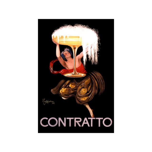 'Contratto Champagne Vintage Advertisement' by Leonetto Cappiello - Floater Frame Graphic Art Print on Canvas Corrigan Studio Size: 101.6cm H x 66.04c on Productcaster.