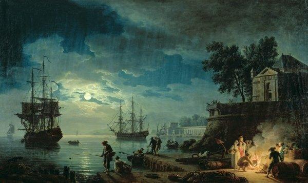 Night: a Port in the Moonlight, 1748 by Claude Joseph Vernet Framed Art Print East Urban Home Size: 70cm H x 100cm W x 2.3cm D on Productcaster.