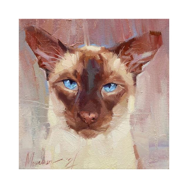 Siamese Cat by Alex Movchun - No Frame Gallery-Wrapped Canvas Giclée on Canvas Lark Manor Size: 45.72cm H x 45.72cm W on Productcaster.