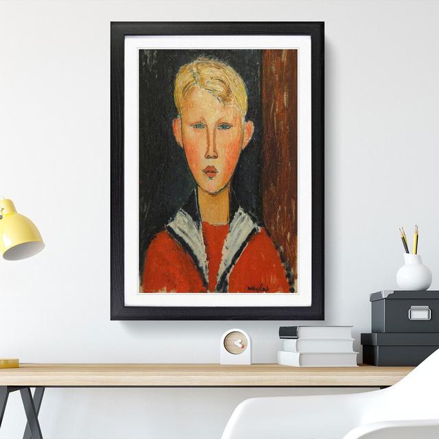 The Blue-Eyed Boy by Amedeo Modigliani - Picture Frame Painting East Urban Home Frame Option: Black Framed, Size: 65cm H x 48cm W x 2cm D on Productcaster.