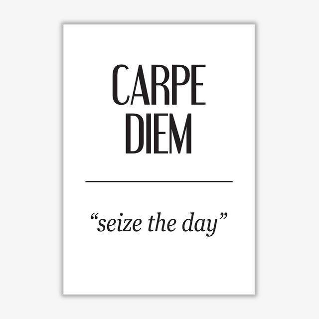 'Carpe Diem' Textual Art East Urban Home Format: No Frame, Size: 42 cm H x 30 cm W x 1 cm D on Productcaster.