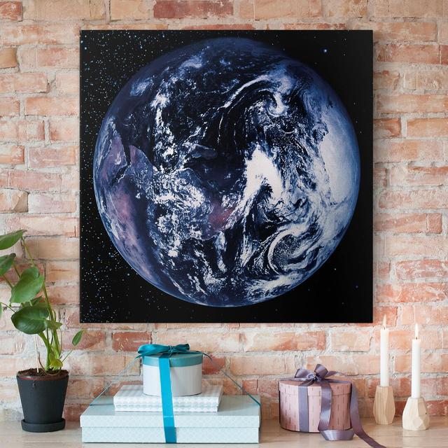 Planet Earth - Wrapped Canvas Painting Ebern Designs Size: 50cm H x 50cm W on Productcaster.