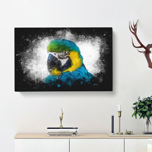 Blue & Yellow Macaw Parrot - Wrapped Canvas Print East Urban Home Size: 50cm H x 76cm W x 3cm D on Productcaster.