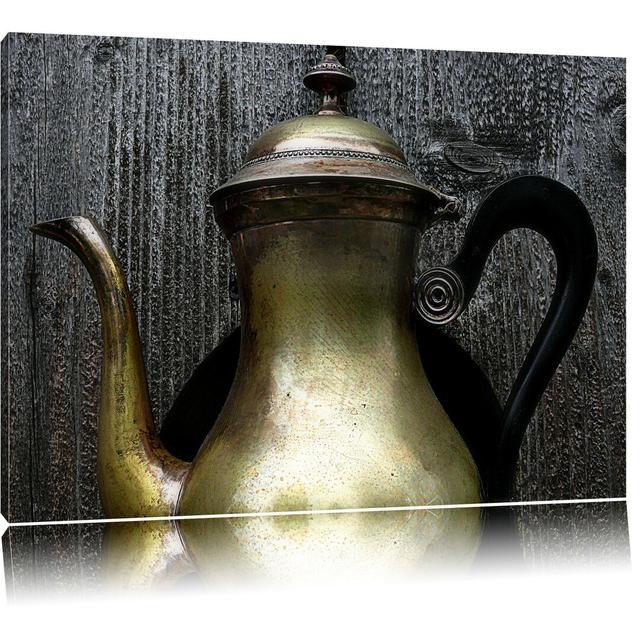 Leinwandbild Stylish Old Metal Teapot East Urban Home Größe: 120 cm H x 80 cm B on Productcaster.