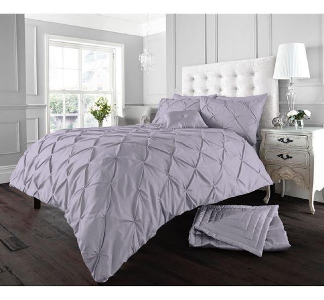 Barney Solid Colour Duvet Cover Set with Pillowcases Rosdorf Park Colour: Iris Lilac, Size: Kingsize - 2 Standard Pillowcases on Productcaster.